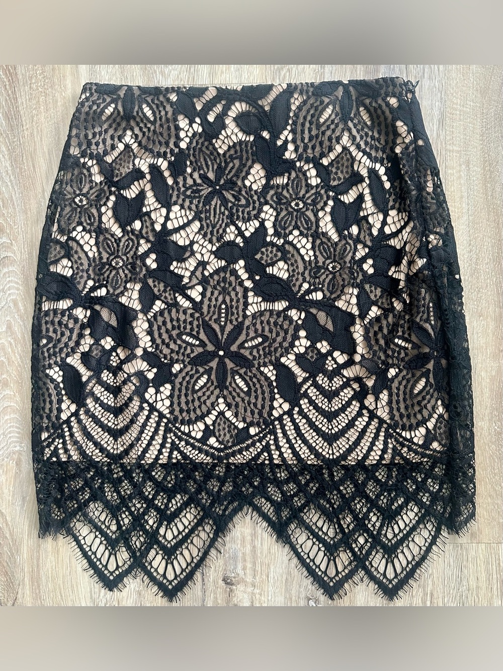 Express Black Lace Overlay Skirt